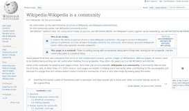 
							         Wikipedia:Wikipedia is a community - Wikipedia								  
							    
