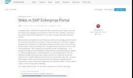 
							         Wikis in SAP Enterprise Portal - SAP Archive								  
							    