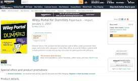 
							         Wiley Portal for Dummies: Wiley: 9780764542534: Amazon.com: Books								  
							    