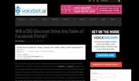 
							         Will a $50 Discount Drive Any Sales of Facebook Portal? - Voicebot								  
							    
