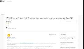 
							         Will Portal Sites 10.7 have the same functional... | GeoNet, The ...								  
							    