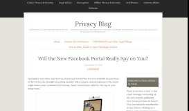 
							         Will the New Facebook Portal Really Spy on You? – Privacy Blog								  
							    