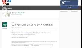 
							         Will Your Job Be Done By A Machine? : Planet Money : NPR								  
							    