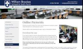 
							         William Brookes School Online Payments								  
							    