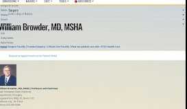 
							         William Browder, MD, MSHA - East Tennessee State University								  
							    