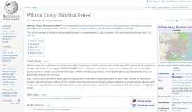 
							         William Carey Christian School - Wikipedia								  
							    