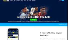 
							         William Hill - Online Betting & Odds - Bet £10 & Get £30								  
							    