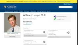 
							         William J. Hoeger, M.D. - University of Rochester Medical Center								  
							    