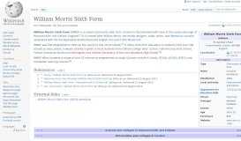 
							         William Morris Sixth Form - Wikipedia								  
							    