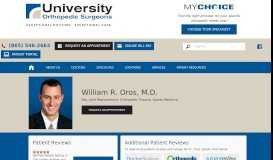 
							         William R. Oros, M.D. | University Orthopedic Surgeons								  
							    
