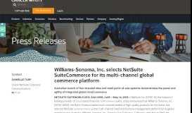 
							         Williams-Sonoma, Inc. selects NetSuite SuiteCommerce for its multi ...								  
							    