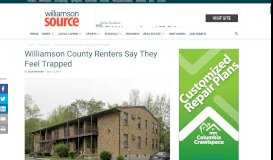 
							         Williamson County Renters Say They Feel Trapped - Williamson Source								  
							    