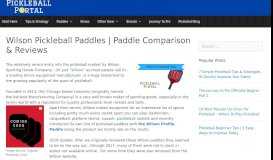 
							         Wilson Pickleball Paddles | Paddle Comparison ... - Pickleball Portal								  
							    