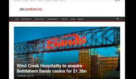 
							         Wind Creek Hospitality to acquire Bethlehem Sands casino for $1.3bn ...								  
							    