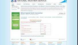 
							         Wind Speed Unit Convertor - National Weather Service								  
							    