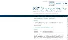 
							         Window of Opportunity: Patient Portals and Cancer | Journal of ...								  
							    