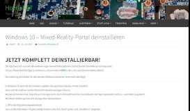 
							         Windows 10 - Mixed-Reality-Portal deinstallieren - Hoerli.NET								  
							    