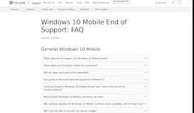 
							         Windows 10 Mobile End of Support: FAQ - Windows Help								  
							    