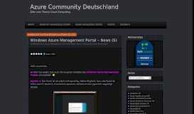 
							         Windows Azure Management Portal – News (5) | Azure Community ...								  
							    