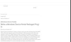 
							         Windows Device Portal - MSDN - Microsoft								  
							    