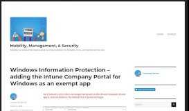 
							         Windows Information Protection – adding the Intune Company Portal ...								  
							    
