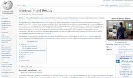 
							         Windows Mixed Reality – Wikipedia								  
							    