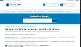 
							         Windows Mobile PDA - Install PersonalSig... - GMO GlobalSign								  
							    