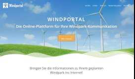 
							         Windportal – Die Onlineplattform für Ihre Windparkkommunikation								  
							    