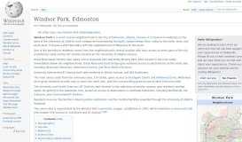 
							         Windsor Park, Edmonton - Wikipedia								  
							    