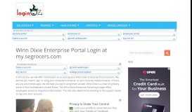 
							         Winn Dixie Enterprise Portal Login at my.segrocers.com | Login OZ								  
							    