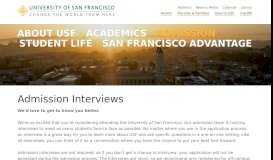 
							         Winter Admission Interviews - University of San Francisco								  
							    