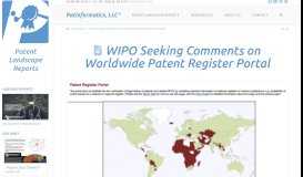 
							         WIPO Seeking Comments on Worldwide Patent Register Portal ...								  
							    