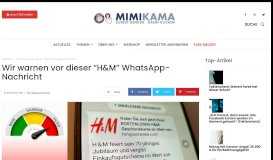 
							         Wir warnen vor dieser “H&M” WhatsApp-Nachricht • mimikama								  
							    