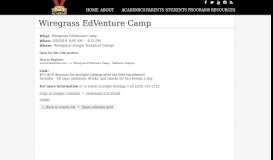 
							         Wiregrass EdVenture Camp | Valdosta Early College Academy								  
							    