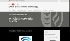 
							         Wireless Network & VPN - Claremont Graduate University								  
							    