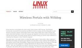 
							         Wireless Portals with Wifidog | Linux Journal								  
							    
