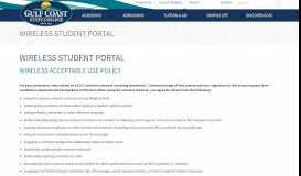 
							         Wireless Student Portal - Gulf Coast State College								  
							    