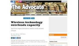 
							         Wireless technology overloads capacity – The Advocate								  
							    