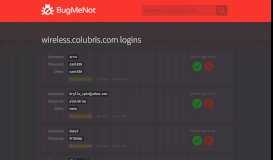
							         wireless.colubris.com logins - BugMeNot								  
							    