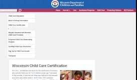 
							         Wisconsin Child Care Certification								  
							    