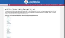
							         Wisconsin Child Welfare Worker Portal								  
							    