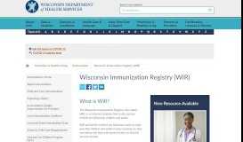 
							         Wisconsin Immunization Registry (WIR) | Wisconsin Department of ...								  
							    