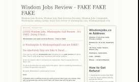 
							         Wisdom Jobs Review - FAKE FAKE FAKE								  
							    