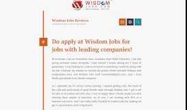 
							         Wisdom Jobs Reviews								  
							    