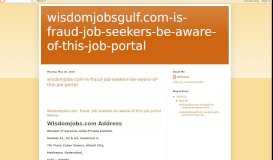 
							         wisdomjobsgulf.com-is-fraud-job-seekers-be-aware-of-this-job-portal								  
							    