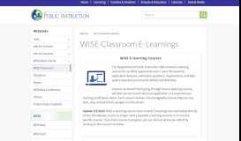 
							         WISE Classroom E-Learnings | Wisconsin Department of Public ...								  
							    