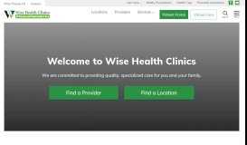 
							         Wise Health Clinics | Primary and Specialty Care in North Texas								  
							    