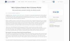 
							         Wise Systems Debuts New Customer Portal | Business Wire								  
							    