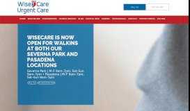 
							         WiseCare Urgent Care & Primary Care | Severna Park | Millersville ...								  
							    