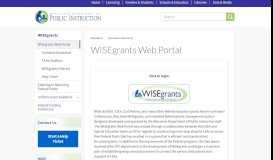 
							         WISEgrants Web Portal | Wisconsin Department of Public Instruction								  
							    